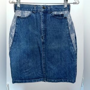 Lace Jean Skirt